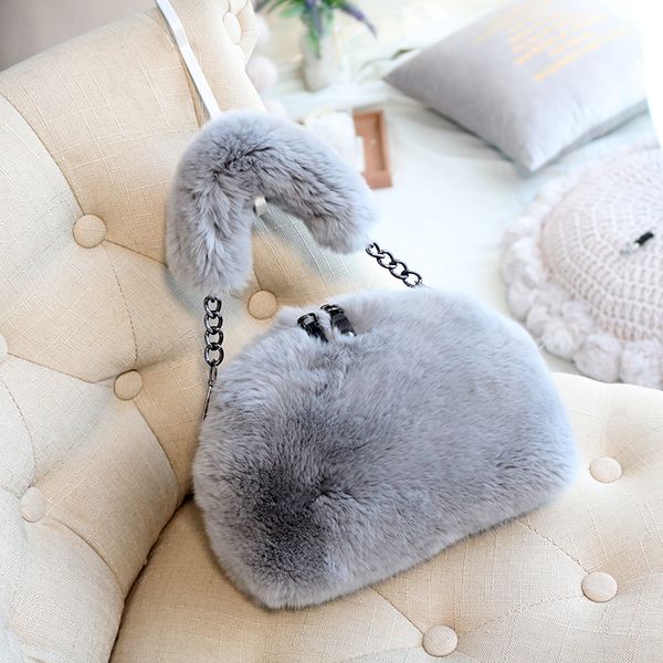 

women fashion fur shoulder bag comfortable feel beautiful color practical capacity crossbody bag handbag clutch purse