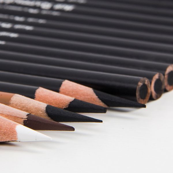 

12pcs professional wood drawing sketch pencil soft pastel colored pencils charcoal pen for student drawing sketch art supplies