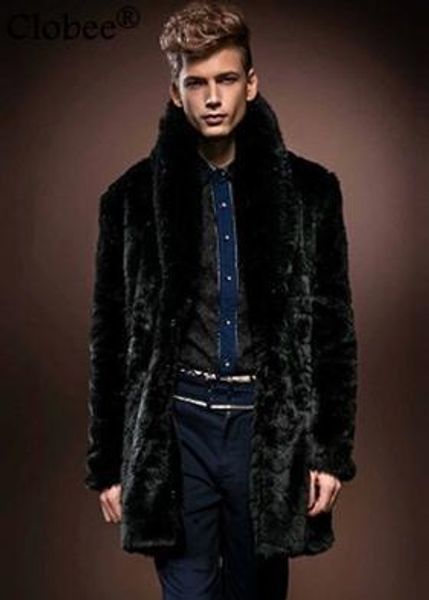 

plus size 2020 men winter autumn long outerwear coat warm black vintage boy faux fur coat fur collar jacket 7xl 6xl overcoat y10