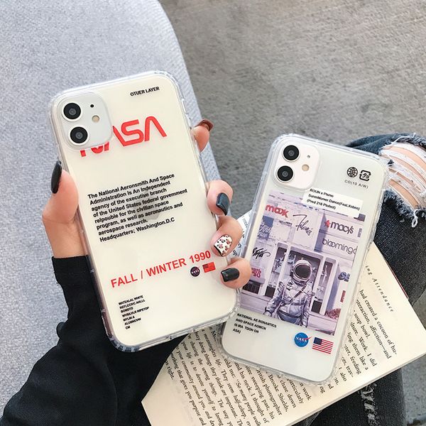 

роскошные прозрачный телефон чехол для iphone x xr xs 11 pro max 7 7plus 8 8plus марк наса силиконового телефон крышки случая