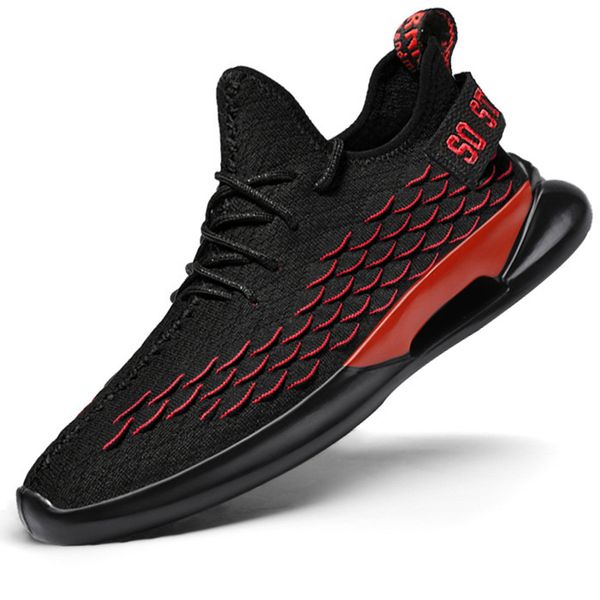 

man sneakers breathable casual no-slip men shoes fashion male air mesh shoes lace up wear-resistant summer sports, Black