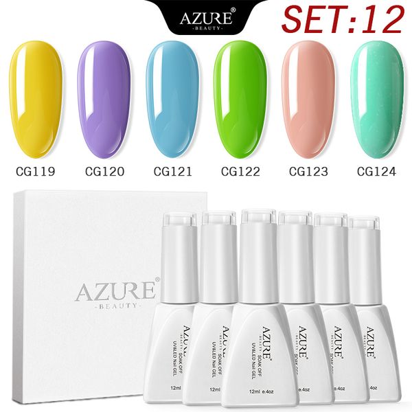 

beauty 6pcs/lot gel nail set soak off uv/led nail polish long lasting gel lacquer need base coat semi permanent, Red;pink