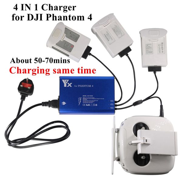 

4in1 intelligent for dji phantom 4/4pro/+/4a drones battery remote controller charger smart fast charging same time hub parts