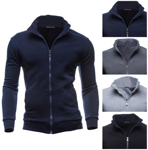 

men's running jacket fashion cardigan zipper coats autumn winter leisure long sleeve sport jacket fitness chaqueta hombre, White;black