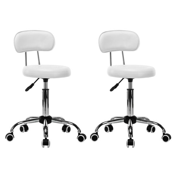 

spa barber stool 2 pcs. rotatable imitation leather white patio benches