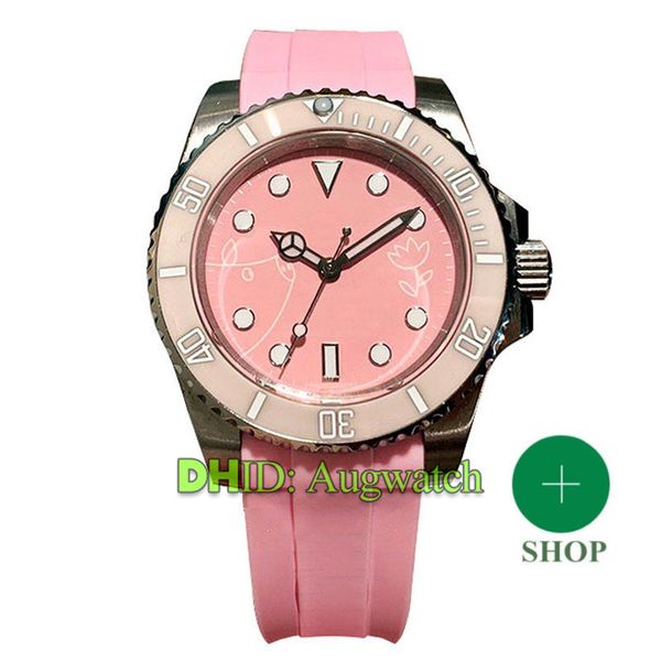 

luxury women watches pink sapphire 316l stainless steel case rubber strap automatic watch 38mm lady watches montre de luxe luxury watch, Slivery;brown