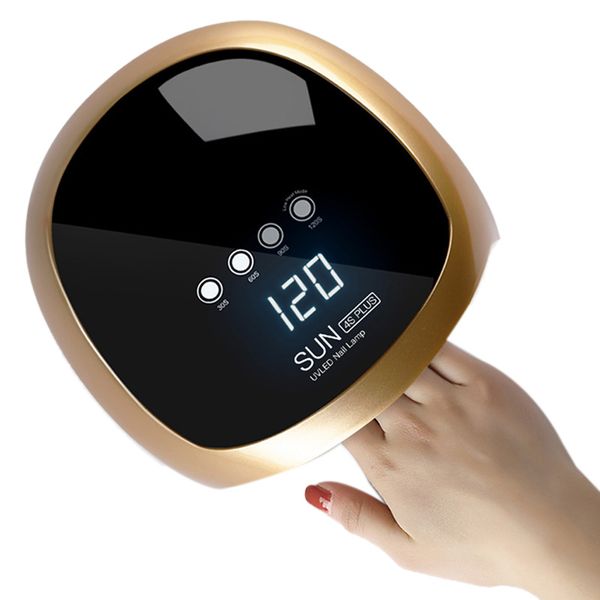

52w dual light uv lamp led nail lamp automatic sensing nail dryer manicure tool curing gel polish /60s/90s/120 timer lcd displ