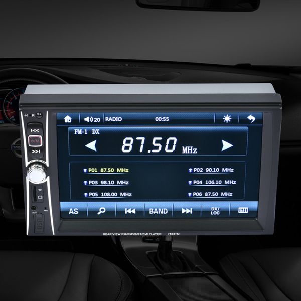 

7653tm 6 inch digital tft touch screen 2 din car auto radio rm/rmvb/bt/fm mp5 player bluetooth mp4 player audio fm radio 1080p