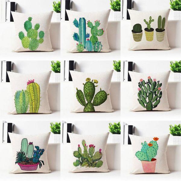 

cactus succulent cushion cover 45x45cm polyester decorative pillowcase for sofa throw pillow covers decorative for home almofada