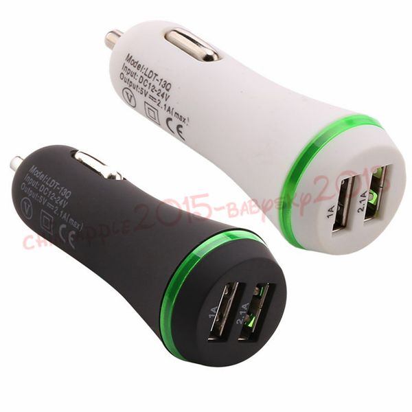 

led light dual usb-порты 2.1a автомобильное зарядное устройство power adpater зарядные устройства для samsung s7 s8 s9 htc android телефон g