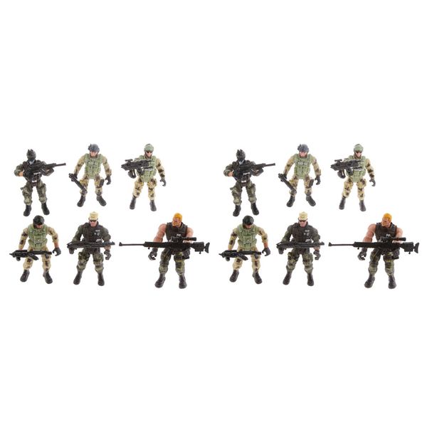 

12 police male soldiers with model kids play action figure toys gift