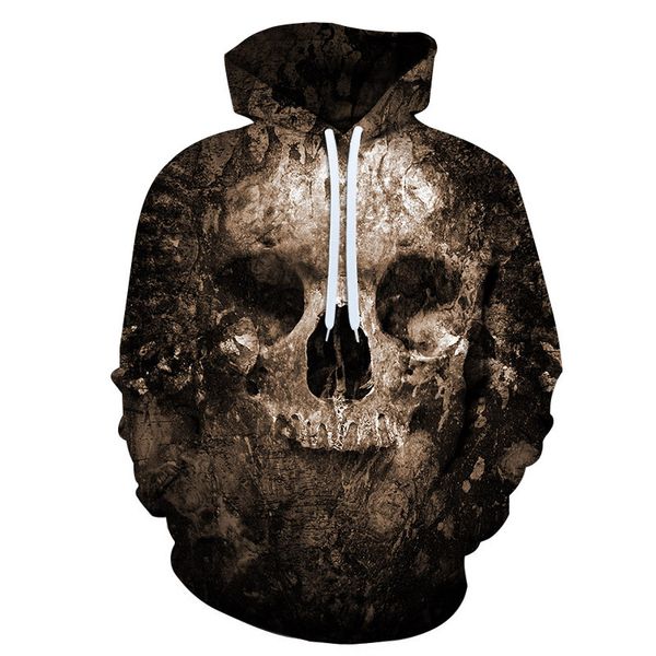 

2020 новый осенне-зимний фильм ужасов harajuku 3d print пуловер мужская толстовка череп толстовка мода мужская марка повседневное пальто, Black