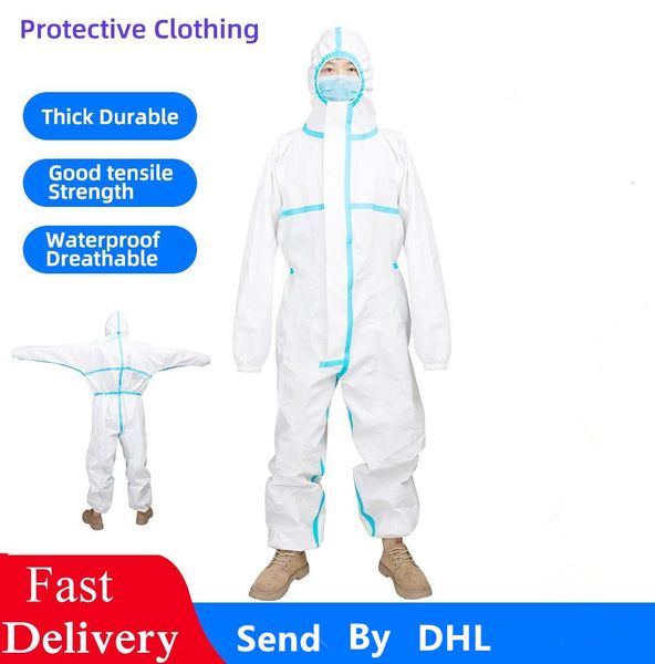 Vestuário de protecção roupas de isolamento Hazmat Suit Vestuário de protecção Antistaic descartável vestidos de terno protetor impermeável produtos FY4039