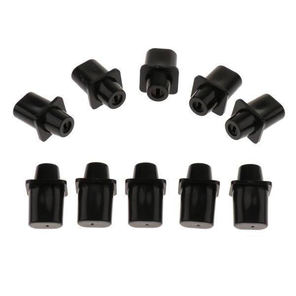 

pack of 10 plastic 3-way switch knobs for tele guitar string instrument parts black