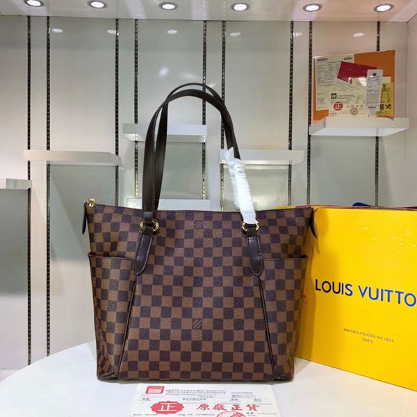 

#1024 5a l plaid fashion leather bags v women tote handbags outdoor lady shopping bag shoulder totes female purse with wallet