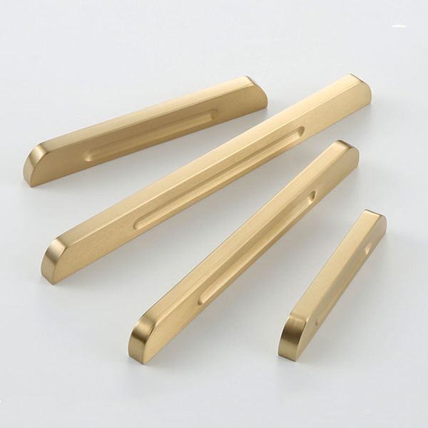 2019 Brass Strip Door Handle Cabinet Pulls Morden Brass Furniture Door Handle Wardrobe Handles Dresser Drawer Furniture Hardware From Tshi 6 52