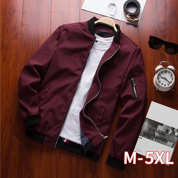 

long sleeve baseball jackets men black bomber jacket thin slim windbreaker zipper windbreaker jacket male outwear clothing, Black;brown