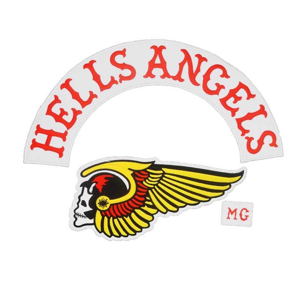 

Large fa hion punk embroidered iron on backing biker patch badge for jacket jean, Black