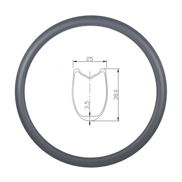 38mm Carbon Rim Carbon Fiber 25mm Tubeless Carbon Rim 700C Rim 18//20//21//24//28