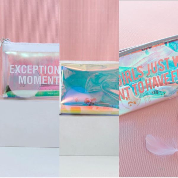 

i like it lovely style ins girl heart makeup cosmetic cosmetic laser large capacity waterproof wash bag makeup bag