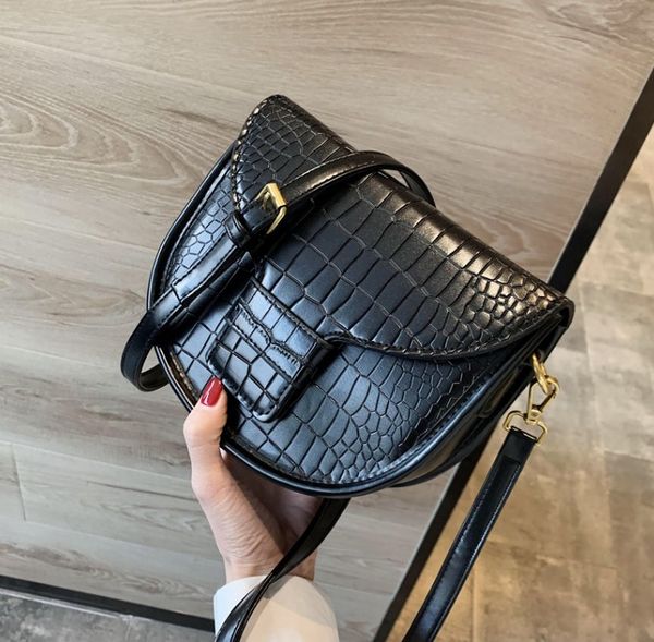 

Designer Women Handbag Fashion Plain Saddle Bag Alligator Design Luxury Senior Crossbody High Quality Girl Shoulder Bagss#