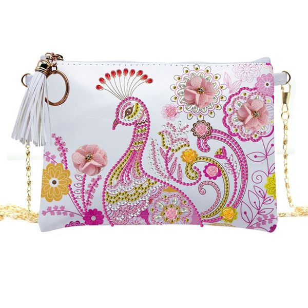 

women leather rhinestone painting cover shoulder lady crossbody bag tote messeng l9be