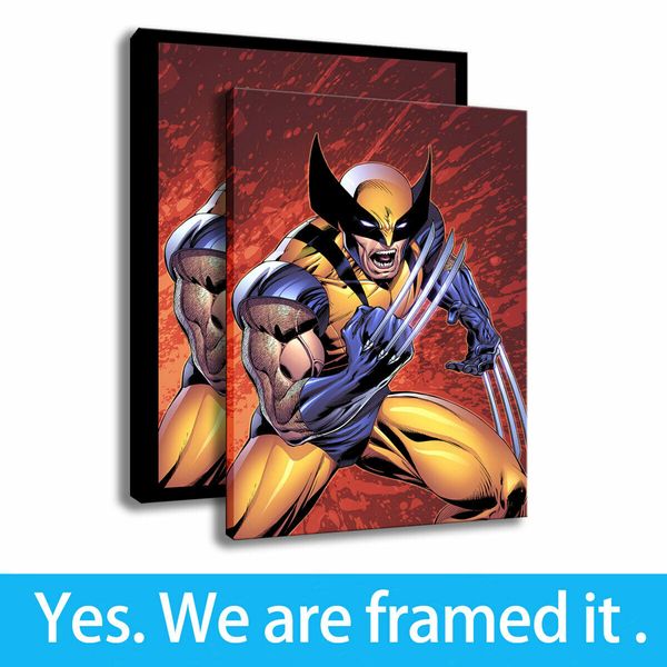 Filme Poster Art Canvas HD Imprimir Wolverine Pintura da sala dos miúdos Decoração Framed Art - pronto para pendurar - Suporte Personalização