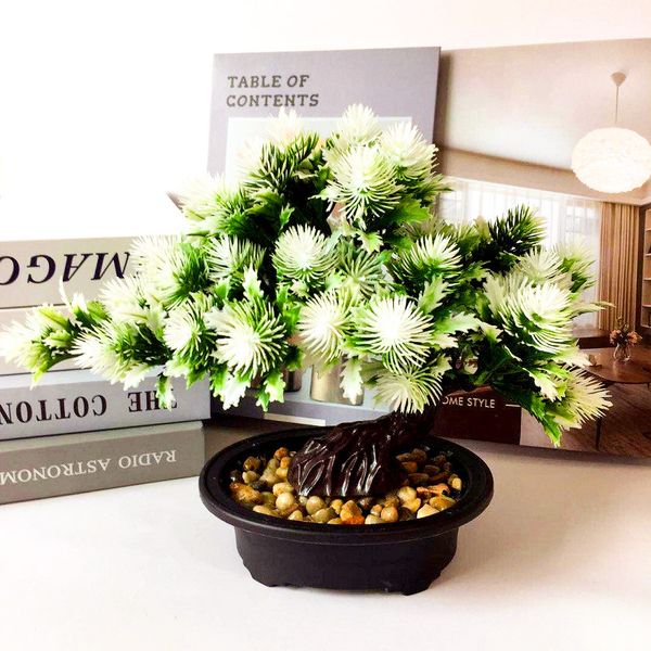 

artificial plastic plant potted welcome pine floral simulation home shop decors