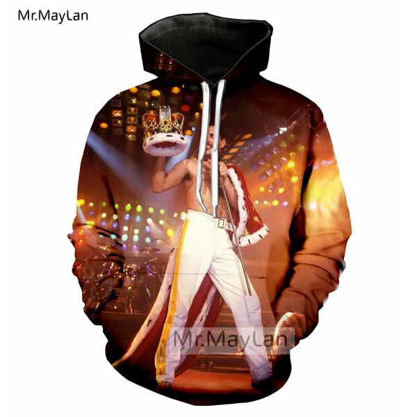 

rock queen band freddie mercury 3d print jacket women/men streetwear sweatshirt men's hoodies man outfits sudadera hombre, Black