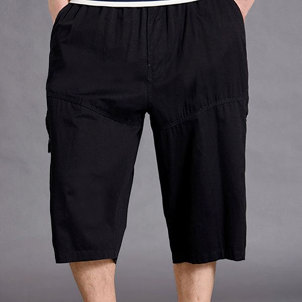 

men's pants summer men 5xl 6xl 7xl 8xl waist 140cm plus size 4 colors, Black