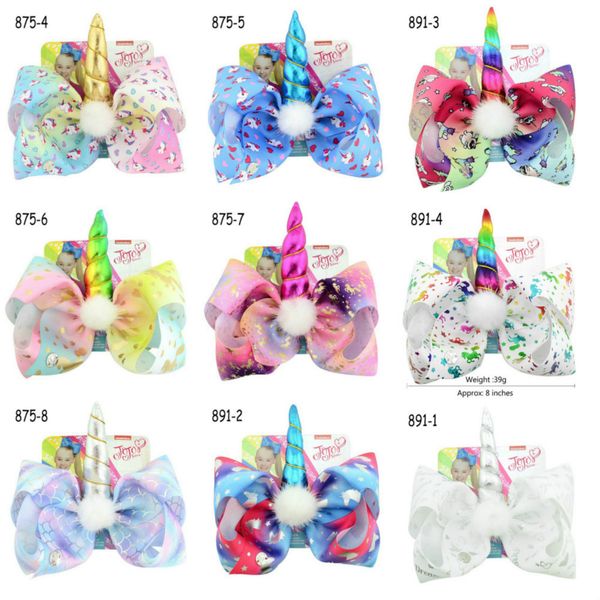 

2020 baby girls hair accessories fashion rainbow stars love unicorn barrettes kids bow hair clip children hair accessories, Slivery;white