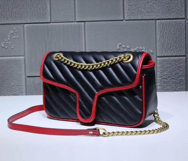 

marmont matelassé genuine leather handbags 26cm women gold chain tote shoulder bags cross body bag messenger bag purse 443497