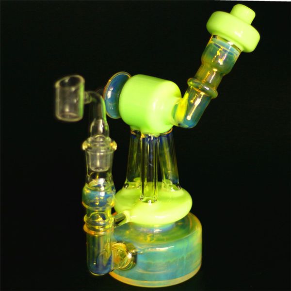 

Уникальный коляска стеклянные бонги Dab Rig Inline Perc пьянящий стекло водопровод Бонг робот дымил вешалка трубы 7.5 дюймов 14 мм курительные трубки