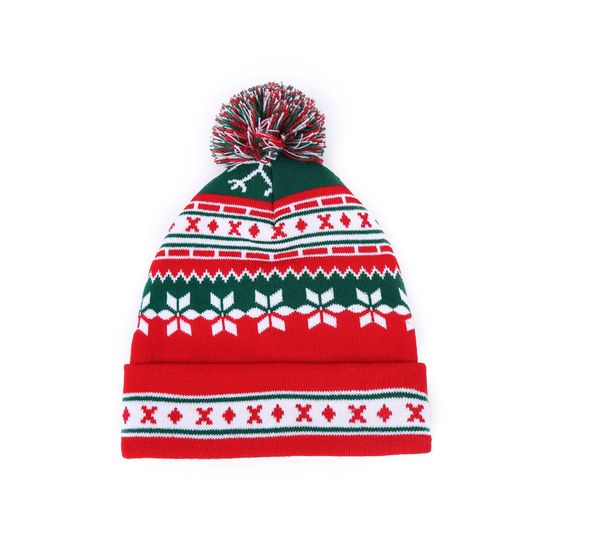 

christmas cosplay santa clause hat knitting warm winter adults children xmas tree snowflake cap christmas knit hat, Yellow