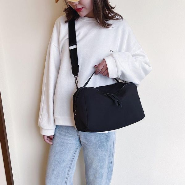 

shouder мешок женщины сплошной цвет большой емкости нейлон сумки водонепроницаемый молния сумка свободного покроя crossbody сумки для женщин