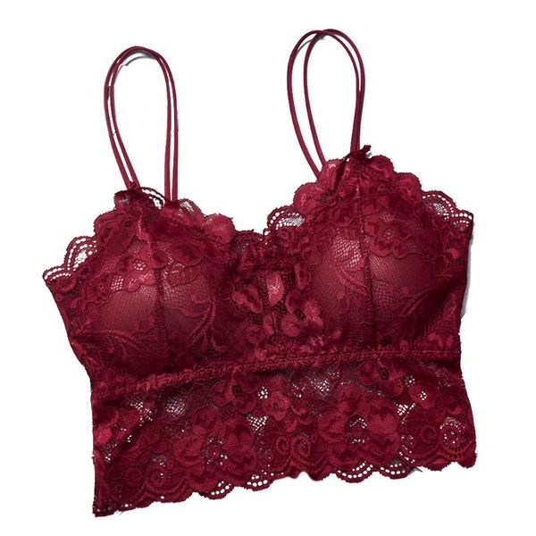 

bralette padded sling condole пояс обернутого chest perspective жилет sexy кружево цветочный tank tops ремень мода крючок женщины бюстгальте, Red;black
