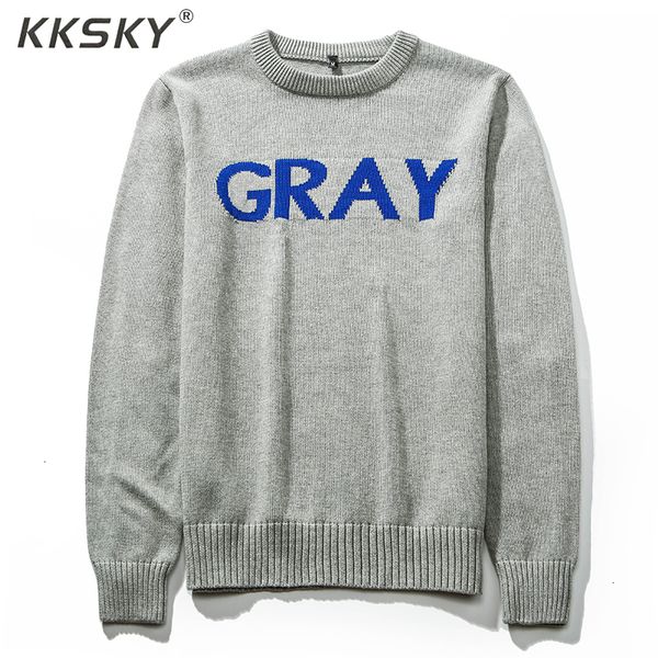 

grey sweater men's pullover o-neck 2019 winter pure color casual knit sweater long sleeve brand pullover sweater, White;black