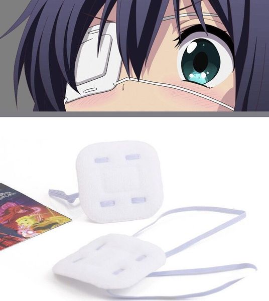 Cosplay Anime Augenklappe Verstellbare Schnalle für Erwachsene Kinder Weiche Bequeme Augenklappe Einzelaugenmaske Ostume Zubehör weiß