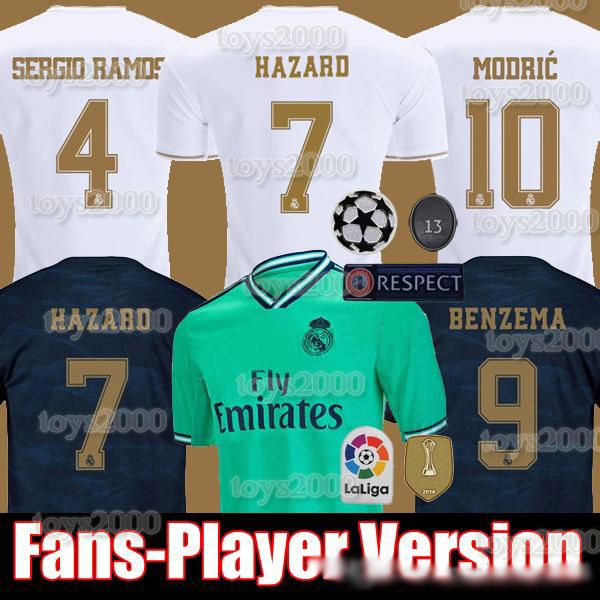 

fans player vesion 19 20hazard jovic mendy rodrygo real madrid soccer jerseys 2019 2020 camisetas football shirt men and kids kit sets
