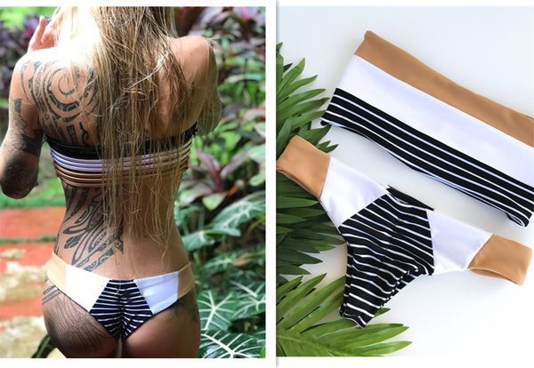 

the swimwear woman europe and the united states striped print ladies bikini fission triangle ms swimsuit new bathing suit