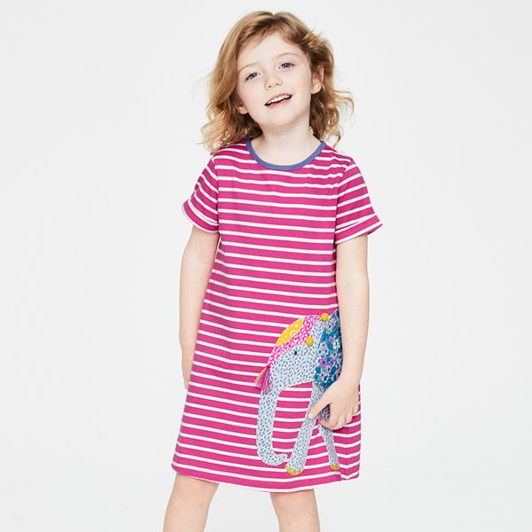 

2019 летнее платье из чистого хлопка в полоску с короткими рукавами оптом для детей, Red;yellow