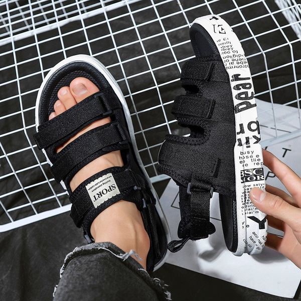 

sandals men's 2020 summer new tide dual-use sandals and slippers men's casual beach shoes plus size shoes, Black