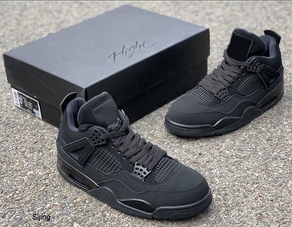 

4 black cat 4s version se neon 4s unc men basketball shoes with box size 40-47 sneakers
