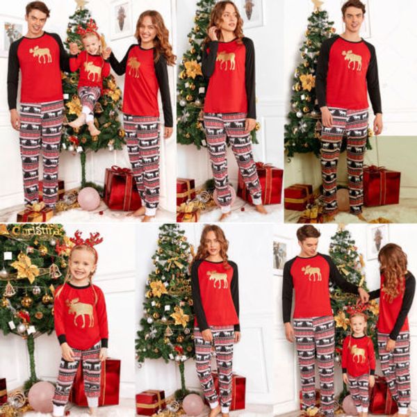 

семейная подходящая одежда рождественские пижамы пижамные наборы рождественские пижамы с длинным рукавом пижамы зимние теплые семейные компл, Blue
