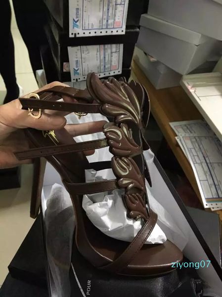 

summer sandals high heels 2019 real p gold metal leaf women pumps night out party sandals dress shoes many color z07, Black