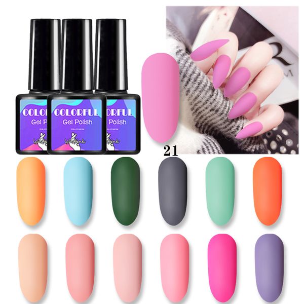 

lghzlink 8ml matte coat color uv gel nail polish solid color semi permanent soak off uv gel varnish diy nail art paint, Red;pink