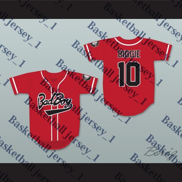 

Biggie Smalls 10 Bad Boy Pinstriped Baseball Jersey with 20 Years Patch-2 VERY GOOD