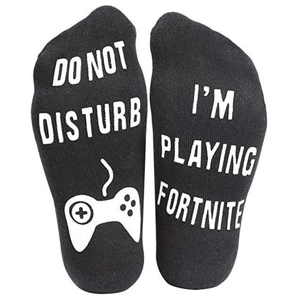 

fashions socks men no show ankle crew socks home gum gaming letter autumn winter mens gifts for men, Black