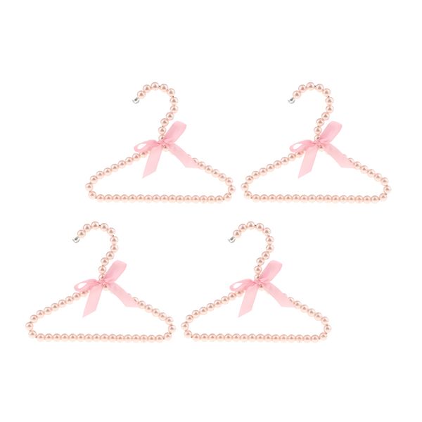 

4pcs plastic beaded hanger with bow for clothes dresses 20x16cm