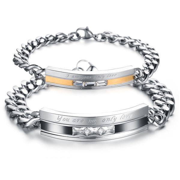 

пары женщин дизайнерские браслеты с высоким качеством нержавеющей стали обледенелый браслет роскошный дизайнер для женщин подарок розовое зо, Golden;silver